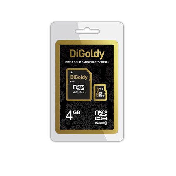 DIGOLDY 4GB MICRO SD SDHC CLASS 10 + SD АДАПТЕР