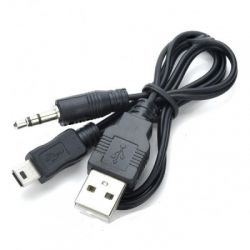 КАБЕЛЬ USB (штекер USB - штекер mini USB - джек 3,5) 0.8м  TS-3046 /10/2000