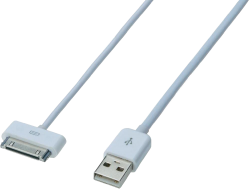 Кабель USB - Apple 30 pin для APPLE iPhone 4/4S, оригинал, цвет: белый, в техпаке