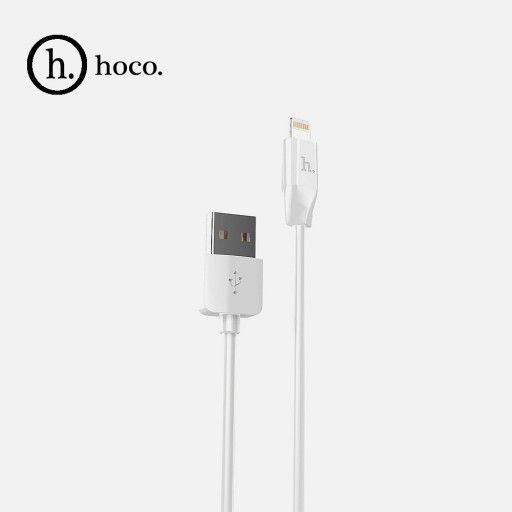 HOCO КАБЕЛЬ USB - Lightning X1 Rapid series, 1.0м, круглый, 2.1A, цвет: белый