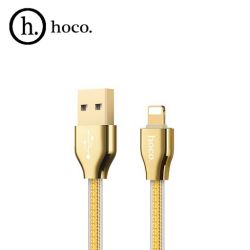 HOCO КАБЕЛЬ USB - Lightning X7, 1.2м, круглый, 2.1A, с силиконовым покрытием, цвет: золотой