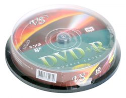 VS DVD+R  8,5Gb DOUBLE LAYER INKJET PRINT  10шт. в пластиковой банке