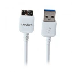 КАБЕЛЬ USB - microUSB 3.0 Exployd круглый EX-K-00054 белый (1,0 м)
