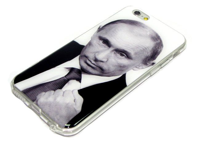 Силиконовый чехол IPhone 4/4S Путин с кулаком виниловый