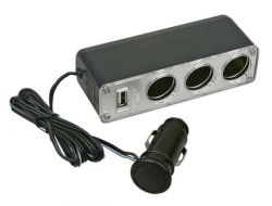 Разветвитель на 3 прикуривателя WF-0096 + USB 12V/24V