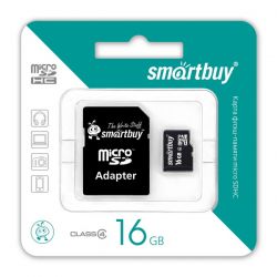 SMART BUY 16GB MICRO SD SDHC CLASS 4 + SD АДАПТЕР