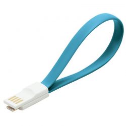 КАБЕЛЬ USB - microUSB Exployd магнитный, плоский синий (0,2 м) в техпаке