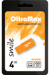 ФЛЭШ-КАРТА OLTRAMAX 4GB Smile Orange USB 2.0