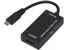 OXION АДАПТЕР (MHL1.1) MHL-720p(1.1)/HDMI(F)-microBM 15см
