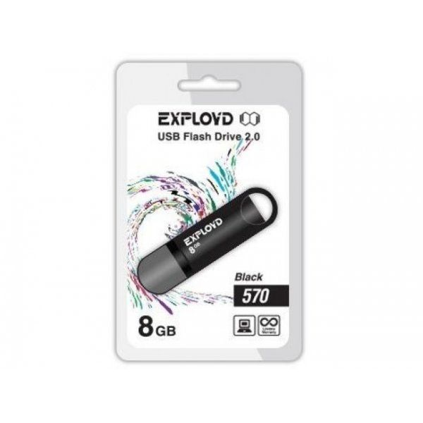 ФЛЭШ-КАРТА EXPLOYD 8GB 570 Black USB 2.0