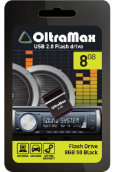 ФЛЭШ-КАРТА OLTRAMAX 8GB Drive 50 Mini, USB 2.0, пластик, чёрный