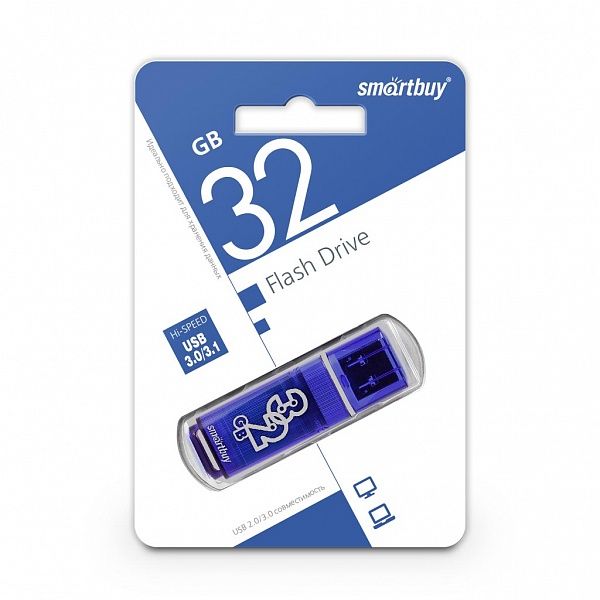 ФЛЭШ-КАРТА SMART BUY  32GB GLOSSY СИНИЙ ГЛЯНЕЦ USB 3.0