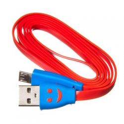 КАБЕЛЬ USB - microUSB SMILE(световой) плоский 1,0м / техпак