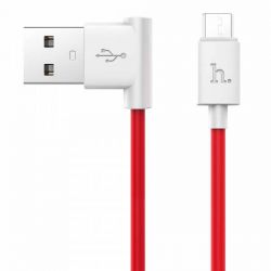 КАБЕЛЬ USB - microUSB HOCO UPM10 , 1.2м, L-образный дизайн, цвет: красный