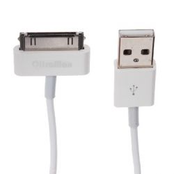 КАБЕЛЬ USB - IPH 30 pin OltraMax OM-K-00065, (1.0м), круглый, MFI, цвет: белый