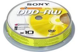 SONY DVD-RW 4.7Gb 2X 10шт. в пластиковой банке