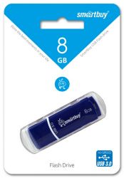 ФЛЭШ-КАРТА SMART BUY 8GB CROWN BLUE С КОЛПАЧКОМ USB 3.0