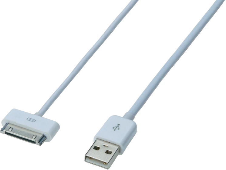 Кабель USB - Apple 30 pin для APPLE iPhone 4/4S, оригинал, цвет: белый, в техпаке
