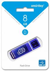 ФЛЭШ-КАРТА SMART BUY 8GB GLOSSY USB 3.0 СИНЯЯ ГЛЯНЦЕВАЯ