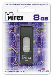 ФЛЭШ-КАРТА MIREX 8GB HARBOR BLACK USB 2.0