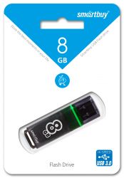 ФЛЭШ-КАРТА SMART BUY 8GB GLOSSY USB 3.0 СЕРАЯ ГЛЯНЦЕВАЯ