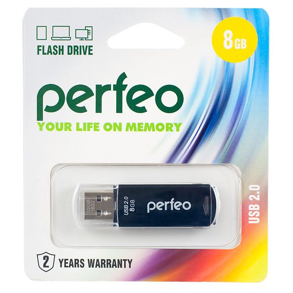 ФЛЭШ-КАРТА PERFEO 8GB C06 ЧЕРНАЯ USB 2.0