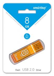 ФЛЭШ-КАРТА SMART BUY 8GB GLOSSY ОРАНЖЕВАЯ ГЛЯНЦЕВАЯ USB 2.0