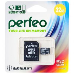 PERFEO  32GB MICRO SDHC CLASS 10 + SD АДАПТЕР