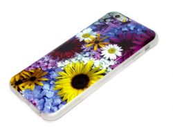 Силиконовый чехол IPhone 4/4S Подсолнухи и разные цветы