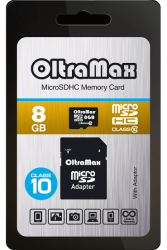 OLTRAMAX 8 GB MICRO SD SDHC CLASS 10 + SD АДАПТЕР
