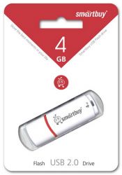 ФЛЭШ-КАРТА SMART BUY 4GB CROWN WHITE С КОЛПАЧКОМ USB 2.0