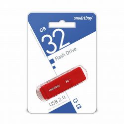 ФЛЭШ-КАРТА SMART BUY  32GB DOCK КРАСНАЯ С КОЛПАЧКОМ USB 2.0