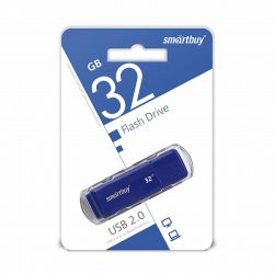 ФЛЭШ-КАРТА SMART BUY  32GB DOCK СИНЯЯ С КОЛПАЧКОМ USB 2.0