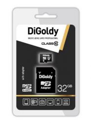 DIGOLDY  32GB MICRO SD SDHC CLASS 10 + SD АДАПТЕР