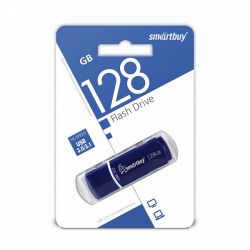 ФЛЭШ-КАРТА SMART BUY   128GB CROWN BLUE С КОЛПАЧКОМ USB 3.0